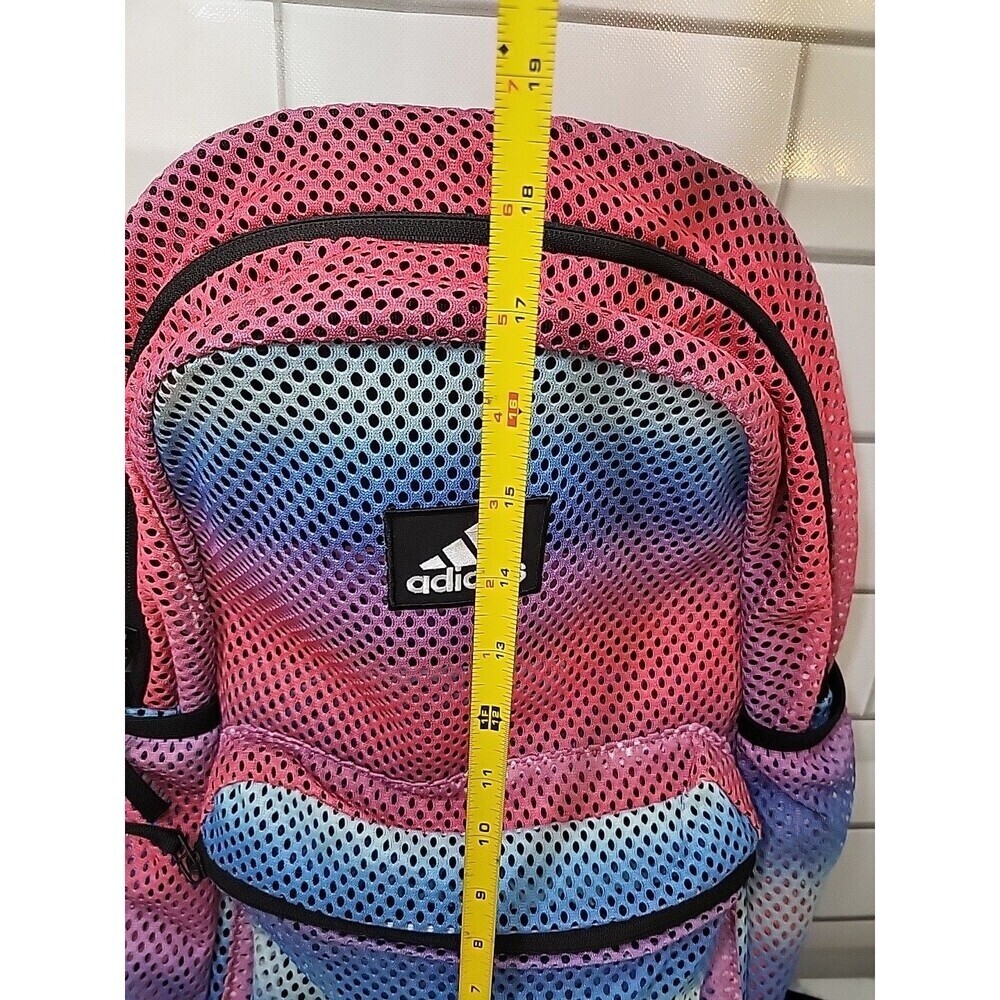 Adidas Hermosa II Mesh Pink Blue Backpack Back To School College Student *READ - Picture 12 of 13